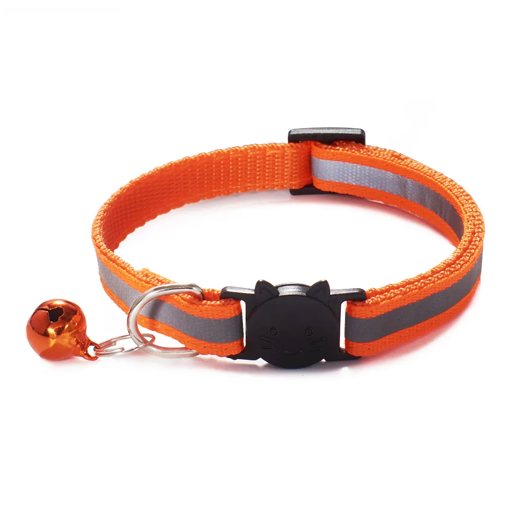 

1pc Reflective Cats Collar With Bell Pet Luminous Elastic Adjustable Dog Lead With Soft Material Pet Supplies