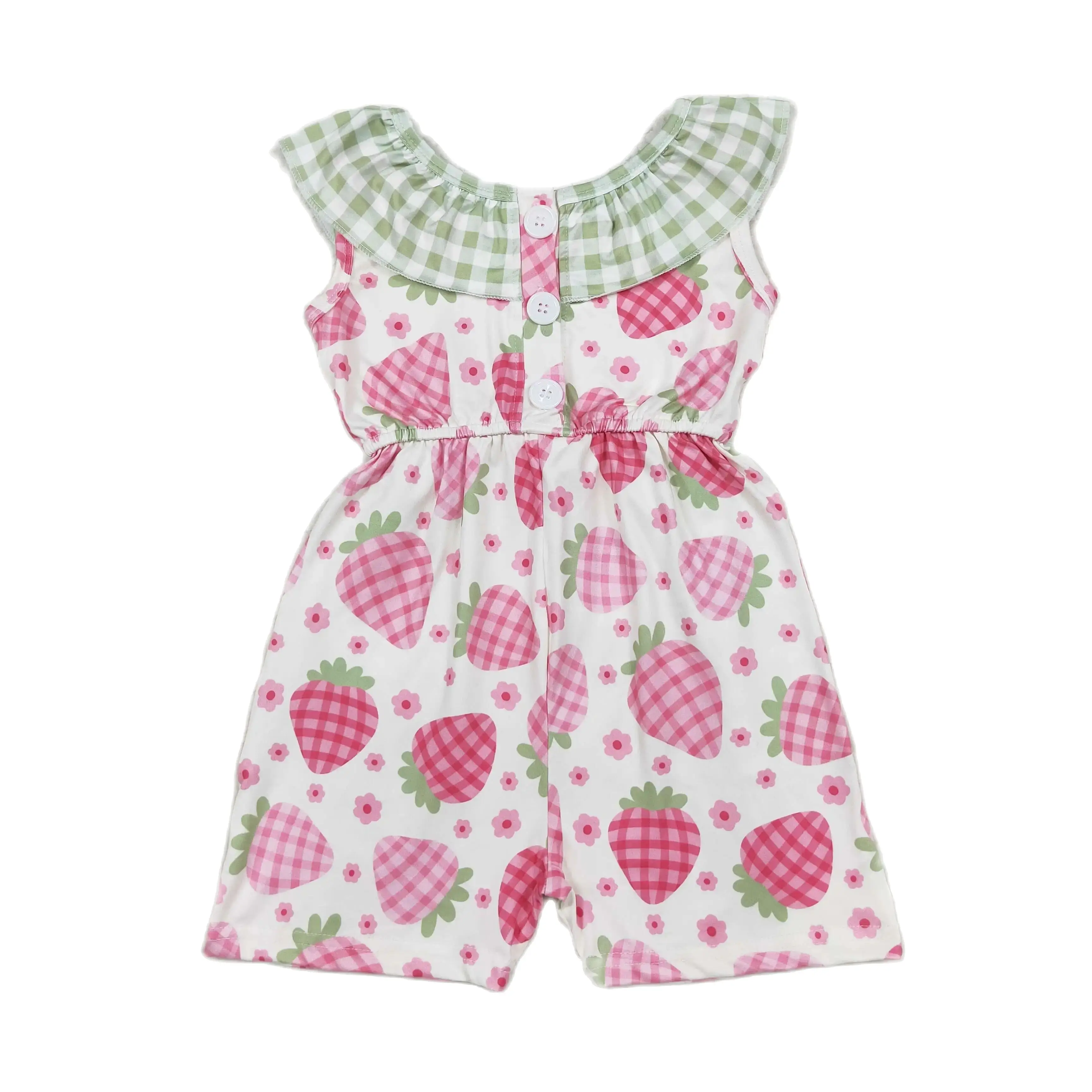 

Wholesale Kids Shorts Infant Overalls Floral Rainbow Farm Strawberry Romper Baby Girl Summer Jumpsuit Toddler Children One-piece