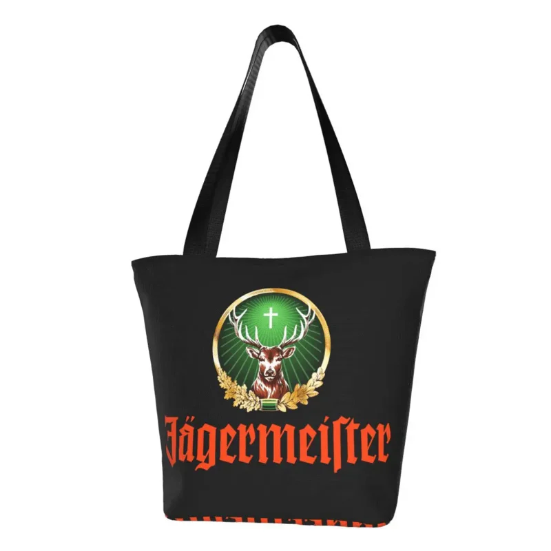 

Fashion Jagermeister Logo Shopping Tote Bag Recycling Groceries Canvas Shoulder Shopper Bag