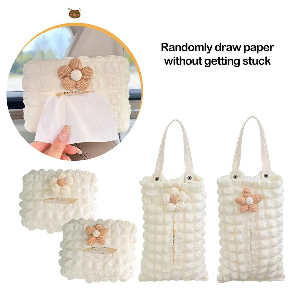 

Car Tissue Holder, Hanging Tissue Box Bag For Car Back Seat, Car Armrest Box Tissue Box Puff Napkin Holder Household Tissue U8F7