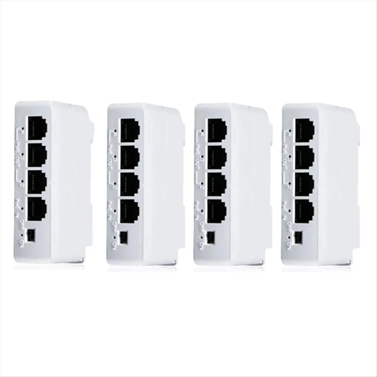 ABAI 4Pcs 4 포트 1 3 포트 PoE 익스텐더 패시브 캐스케이드 가능 IEEE802.3Af 100Mbs IP 전송 리피터 스위치 NVR IP