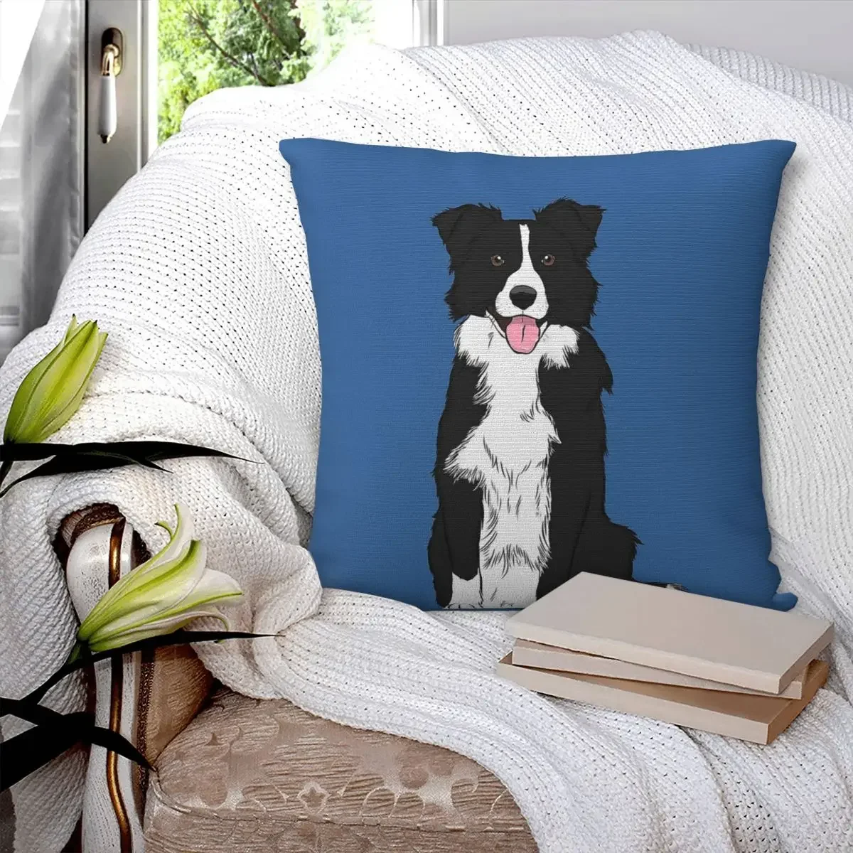 

Квадратная наволочка Border Collie, наволочка из полиэстера, декоративная комфортная Наволочка на молнии для дома, спальни