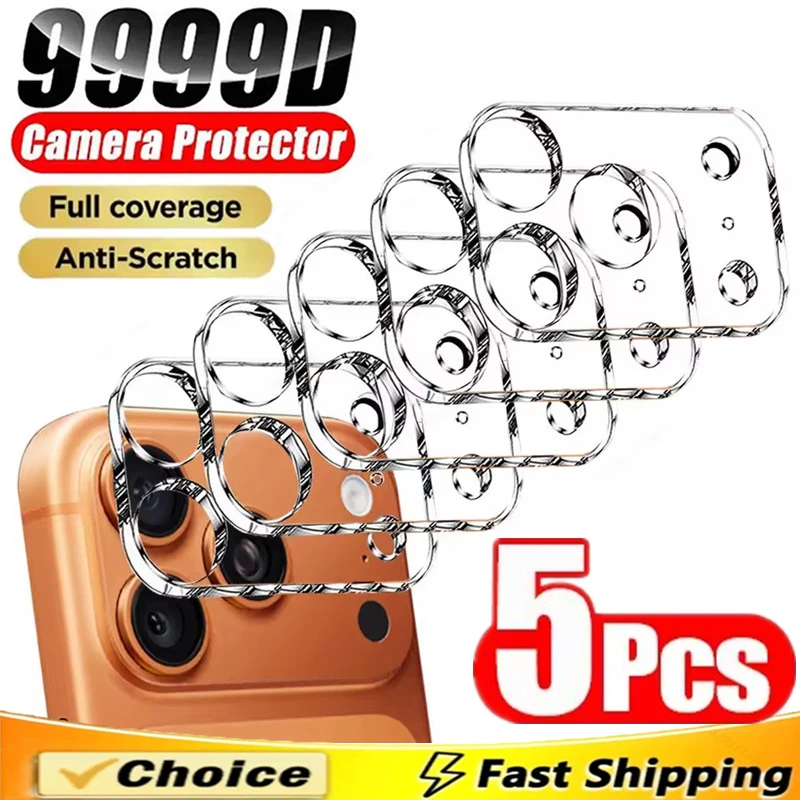 Premium Full Cover Camera Lens Protector - 5 Pack Protective Glass