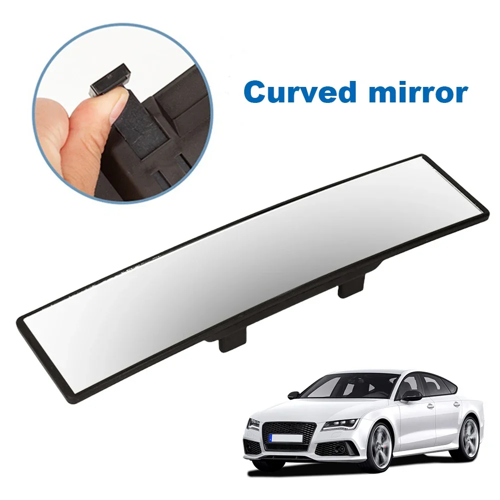 Car Mirror Inside Mirror Car Anti Glare Wide Angle Convex Rearview Mirror Auto Interior Rear View Mirror Rubber Clip Wide Convex Curve Panoramic
