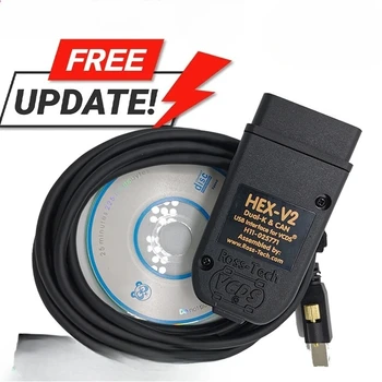 2026 Newest VCDS 25.3 VAG Scanner Tool Cable OBD2 Diagnostic Multi-Language HEX V2 Wesheu VCDS VAG COM 24.7 For Audi SKODA VW 1