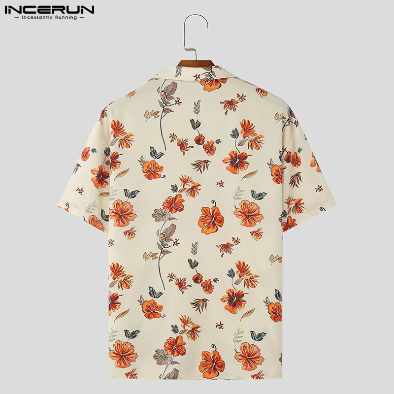 2024 Men Shirt Printing Lapel Short Sleeve Streetwear 2024 Vacation Men Clothing Summer Breathable Casual Shirts S-5XL INCERUN 3