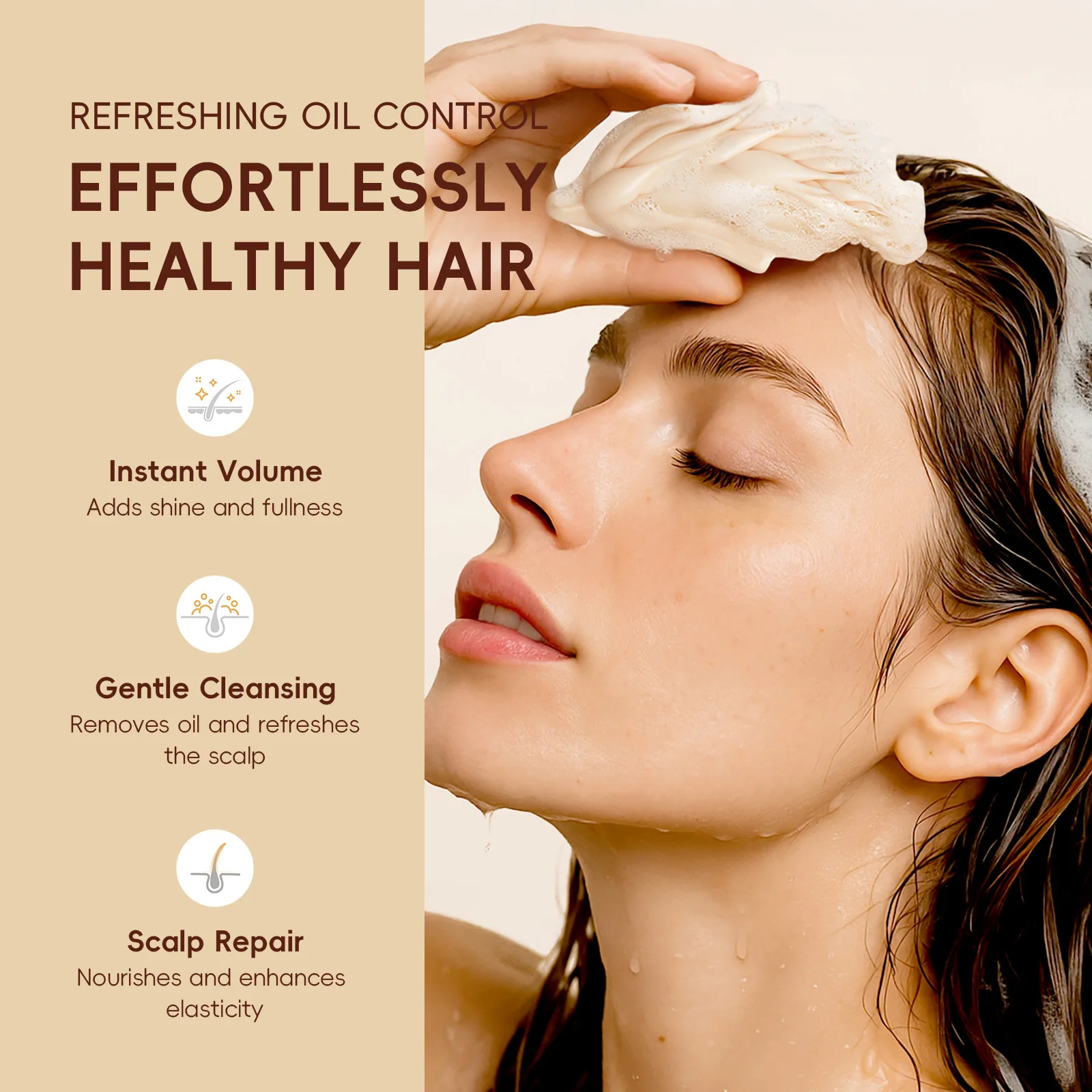 Organic Rice Shampoo Soap Bar Oil Free Conditioning Soap Rice Water Protein Nourishing Anti-loss Hair Hair Growth Soap Bar