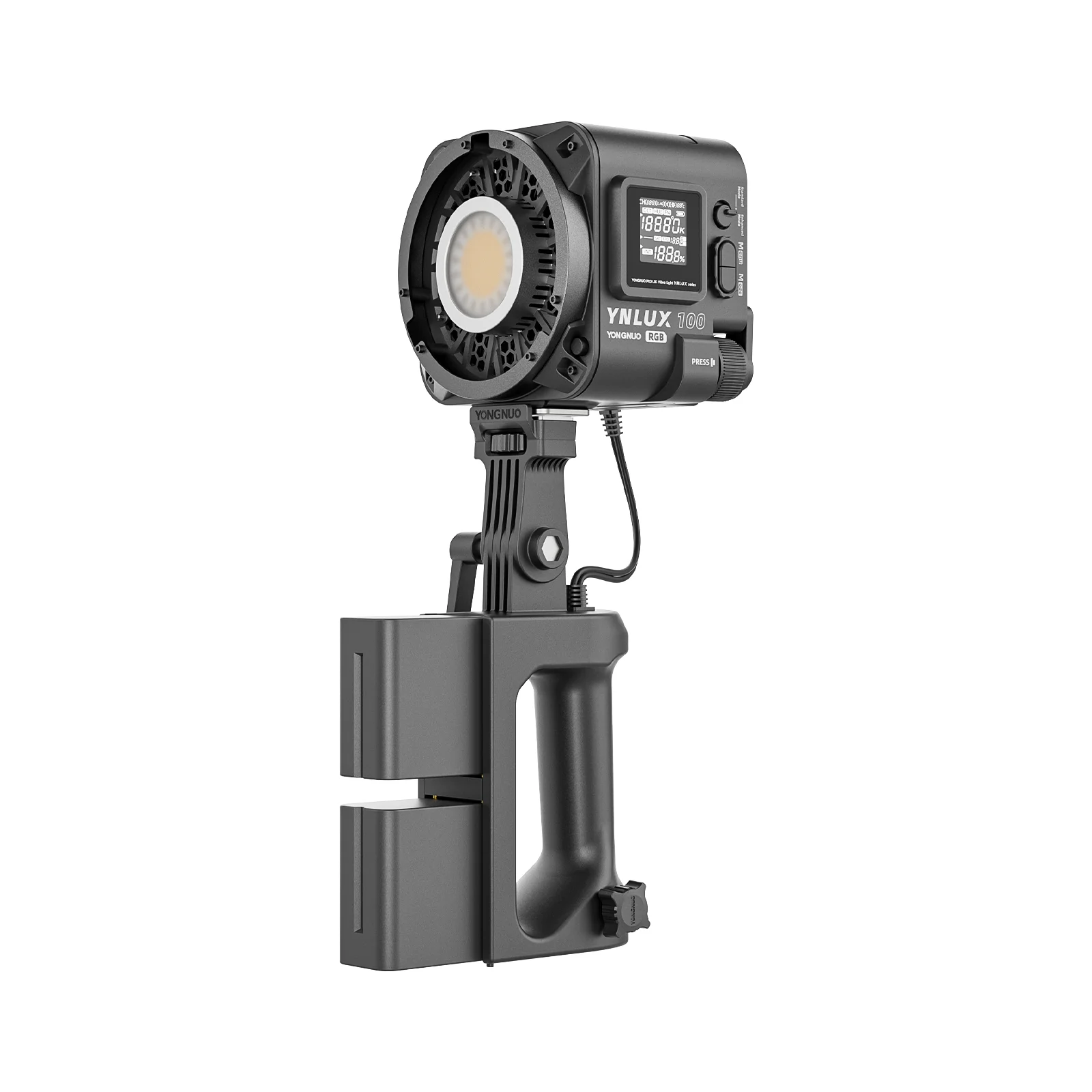 Yongnuo 휴대용 야외 COB LED 조명 마운트, LUX100RGB YNLUX100 RGB 120W, 2700K-10000K 보웬스
