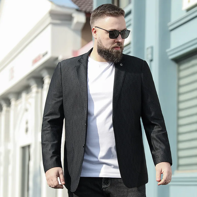 

New Arrival Fashion Oversized Jacket Spring Loose Fitting Men's Business Casual Wear Single Suit Plus Size XL2XL3XL4XL5XL6XL7XL