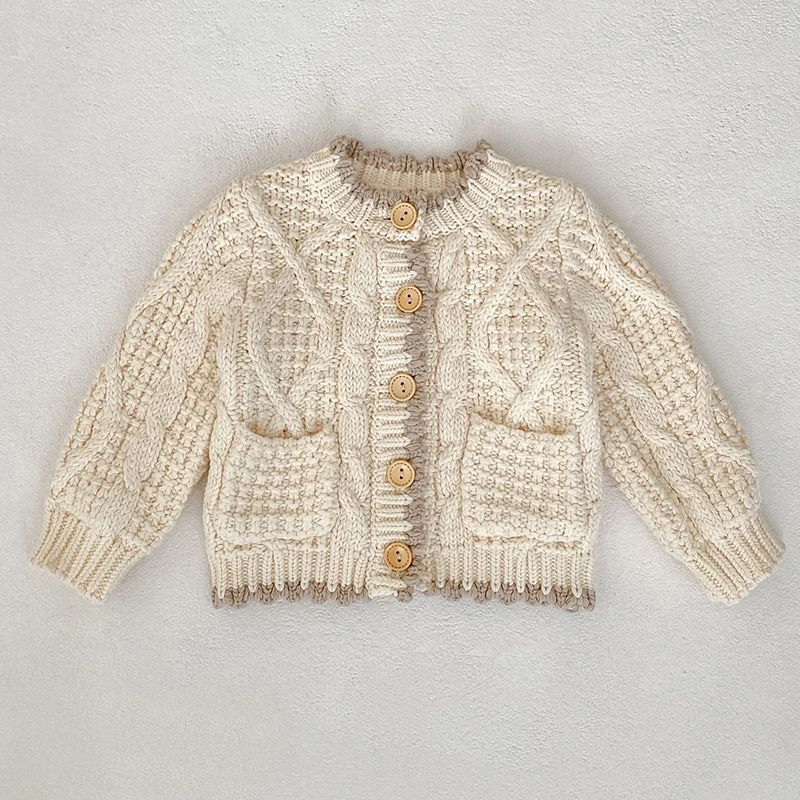 New Autumn Infant Baby Girls Sweater Coat Toddler Baby Girl Long Sleeve Knitting Cardigan Korean Style Children Clothes