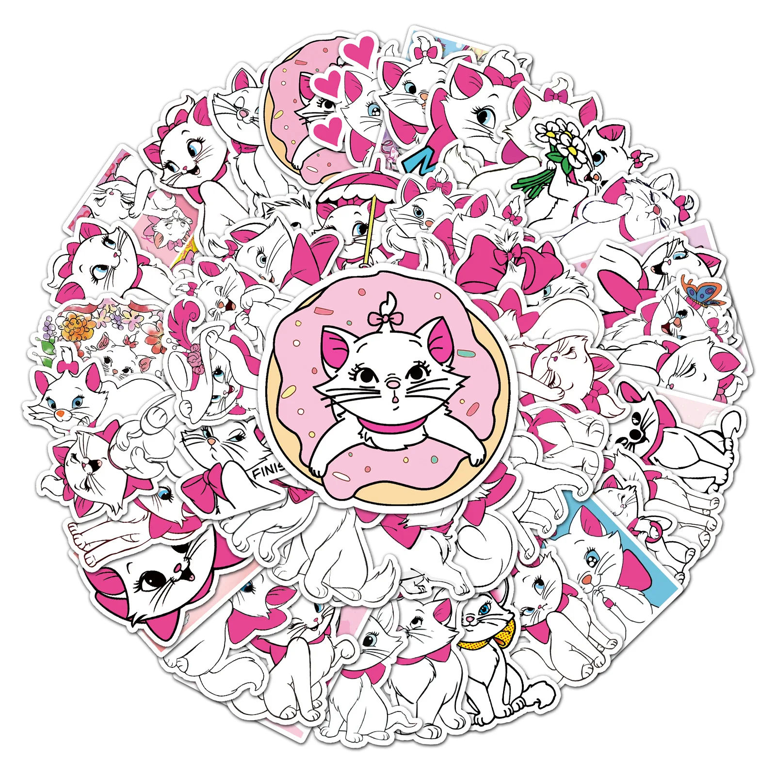 Disney Mary Cat Cartoon Fashion Stationery Sticker Girl Gift Baby