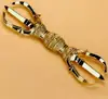 6cm Copper Three-pronged Vajra mini Sankosho Tantra artifact 3