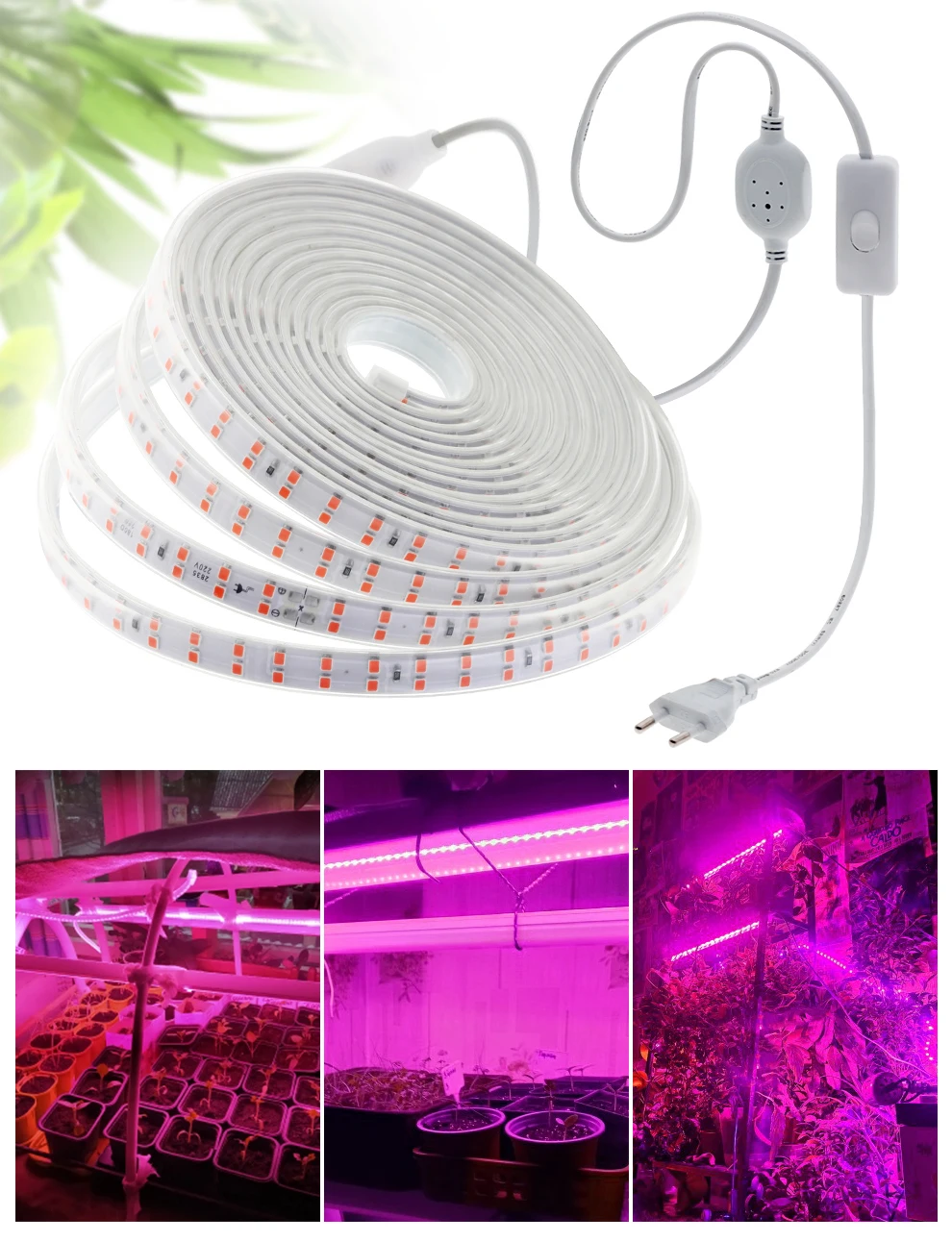 Description Picture 3 of itemLED Plant Growth Light With Full Spectrum Dual Row LED Beads Waterproof IP67 Plant Flower Greenhouse Hydroponic Growth Light