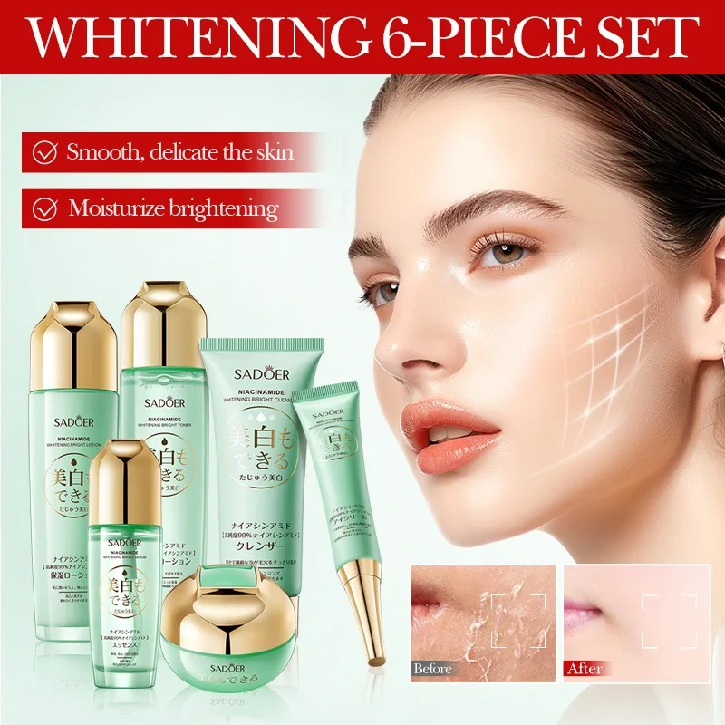 Niacinamide Skincare Set 3-teilig | Reiniger 50g + Augencreme 20g + Gesichtscreme 30g | Aufhellend, Feuchtigkeitsspendend, Anti-aging