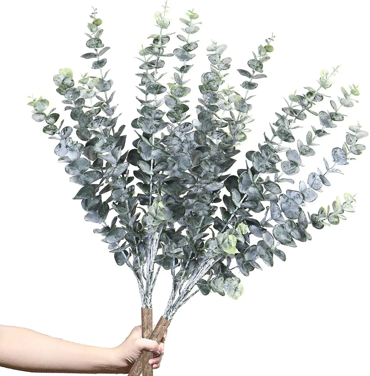 

2 Pcs 22" Tall Artificial Plants Branches Faux Eucalyptus Flowers Fake Leaves Spray Artificial Greenery Stems for Wedding Party