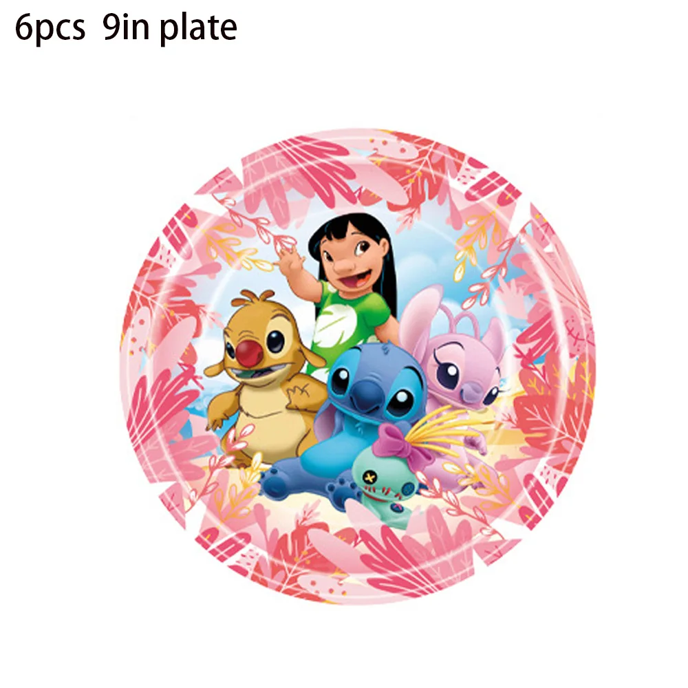 Stich Disney Lilo und Stich Lilo Party Thema Einweg Tasse und Teller Papier Geschirr Urlaub Party Hawaii Mädchen Baby Taufe