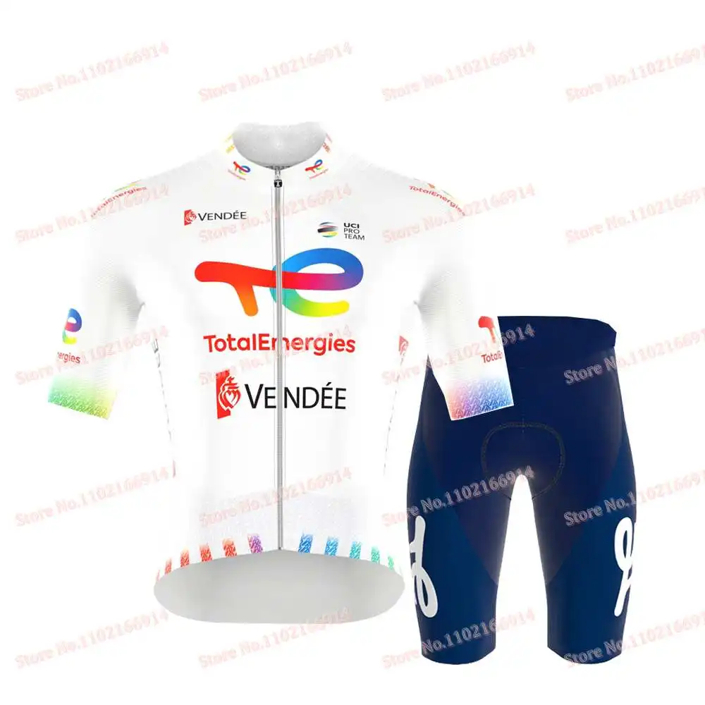Total Energies Team Cycling Jersey Set Slovakia Cycling Clothing Short Sleeve Road Bike Shirts Suit MTB Bicycle Bib Shorts