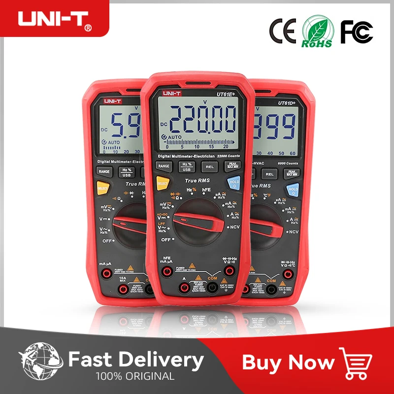 UNI-T-UT61B-UT61E-UT61D-Plus-Smart-Professional-Digital-Multimeter ...