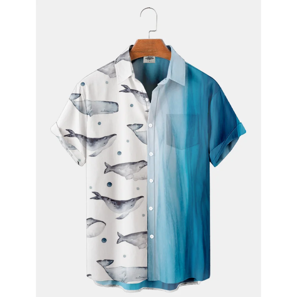 Tanie Męska koszula 3d Print nieregularne paski koszule dla mężczyzn lato odzież z sklep