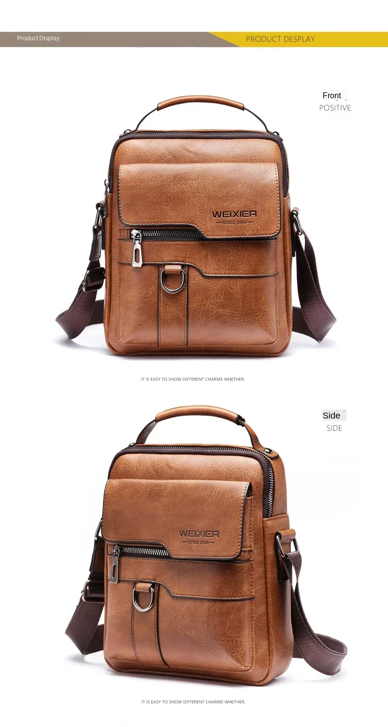 Men's Leather Crossbody Sling Bag - Stylish & Durable