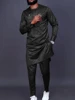 Men's luxury fashion casual white print two-piece set 4