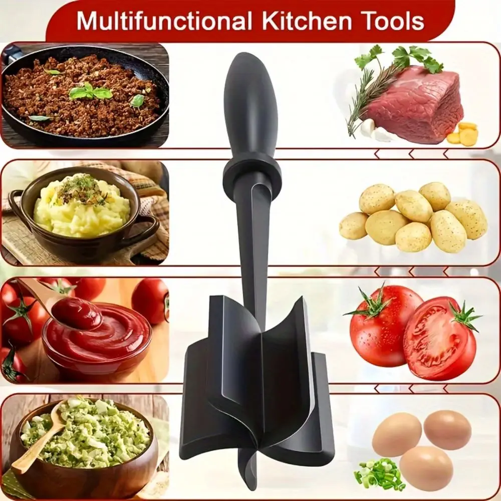 Non-stick meat slicer 1 piece heat-resistant masher for ground beef potatoes easy mixing kitchen and home use