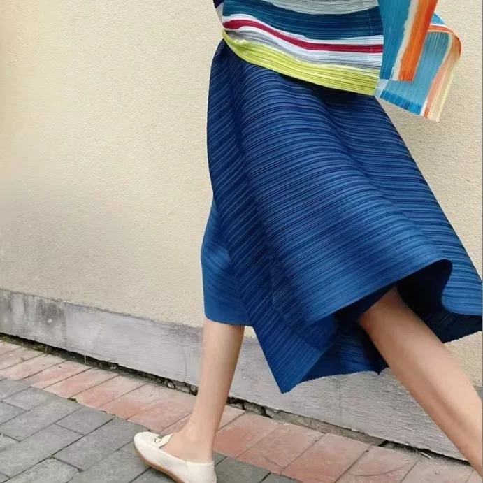 Pleated skirt pants with irregular hem and umbrella shaped loose wide leg pants  sweatpants women  korean  pants women