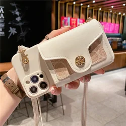 Stylish Leather Coin Purse and Card Case Wallet with Strap for Honor 9A (White)