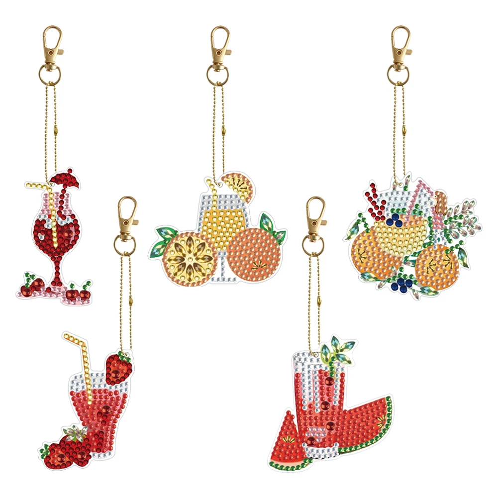 MWOOT 5 Stks 5D DIY Diamond Schilderen Sleutelhanger Kit,Vlinder Dubbelzijdige Volledige Boor Diamant Strass Schilderen Sleutelhangers Hanger voor Vrouwen Tas Portemonnee Handtas Decor