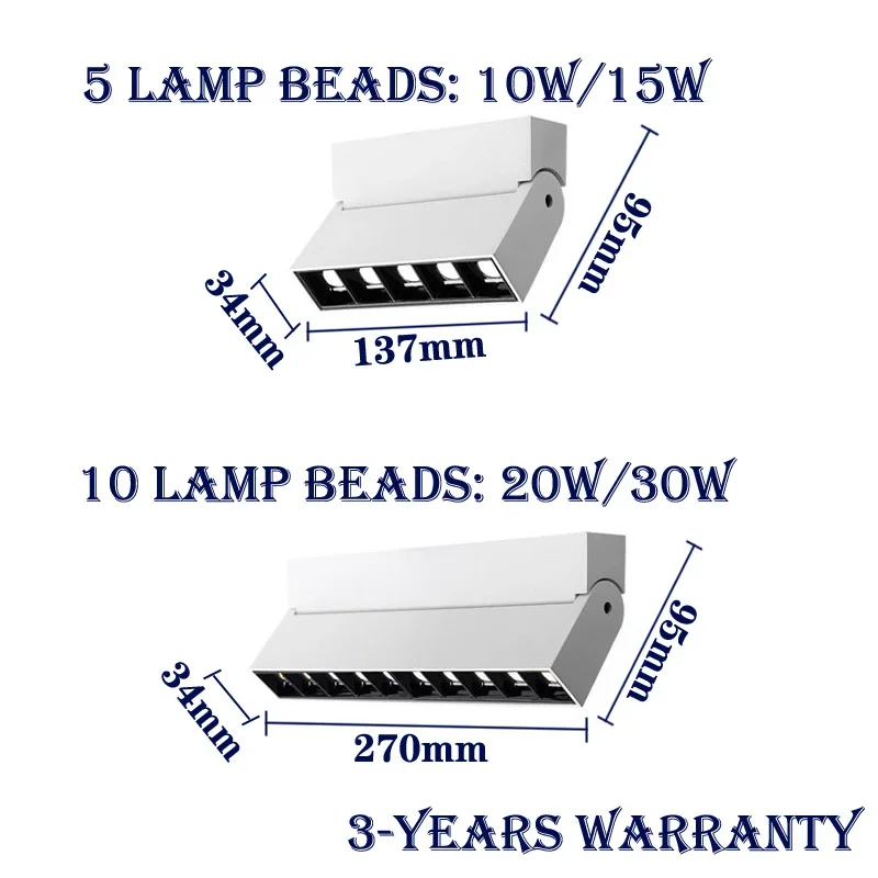 Description Picture 2 of itemDimmable Foldable Track Lighting Spotlight Adjustable Track Lamp Light 10W 20W Ac220V Modern Ceiling Fixture Luminaire Bedroom