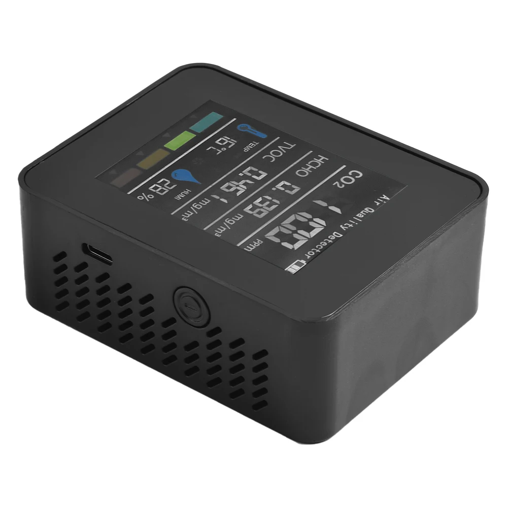 

CO2 Meter Air Quality Monitor 1200mAh Battery 5V 89 * 70 * 35mm ABS Material Accessories HCHO/TVOC/AQI Brand New