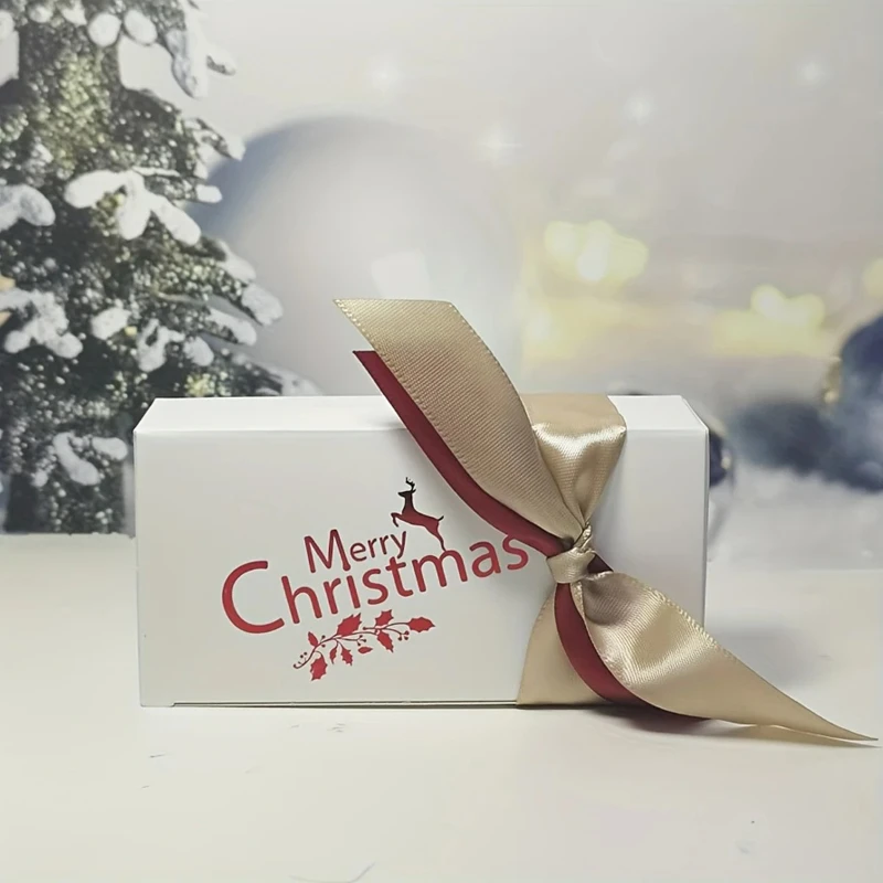 10-teilige Weihnachts-Geschenkbox mit Süßigkeitenband, verwendet für Weihnachtsgeschenke, Weihnachtsfeierdekorationen, saisonale Verpackungsboxen – Detail 9
