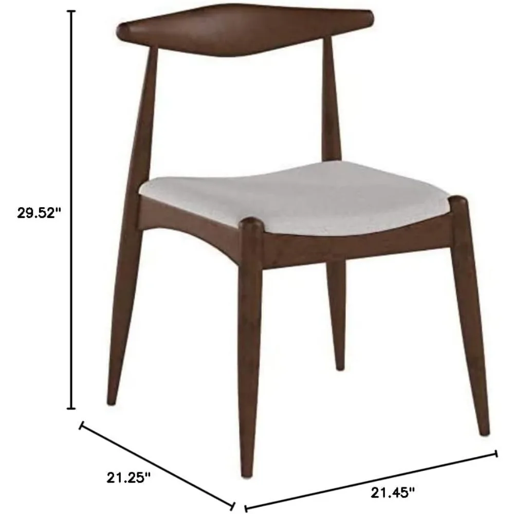 Home Francie Fabric with Oak Finish Dining Chairs, 2Pcs Set, Grey