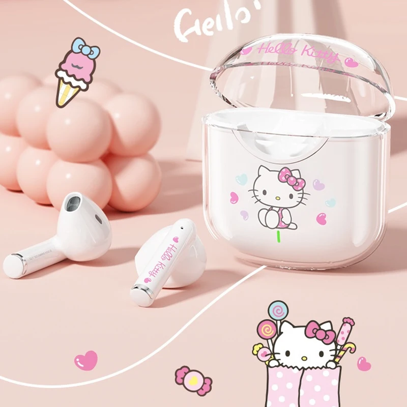 

Sanrio мультфильм Kuromi Cinnamoroll Mymelody Bluetooth наушники беспроводные портативные наушники спортивная Гарнитура для девочек детей подарок