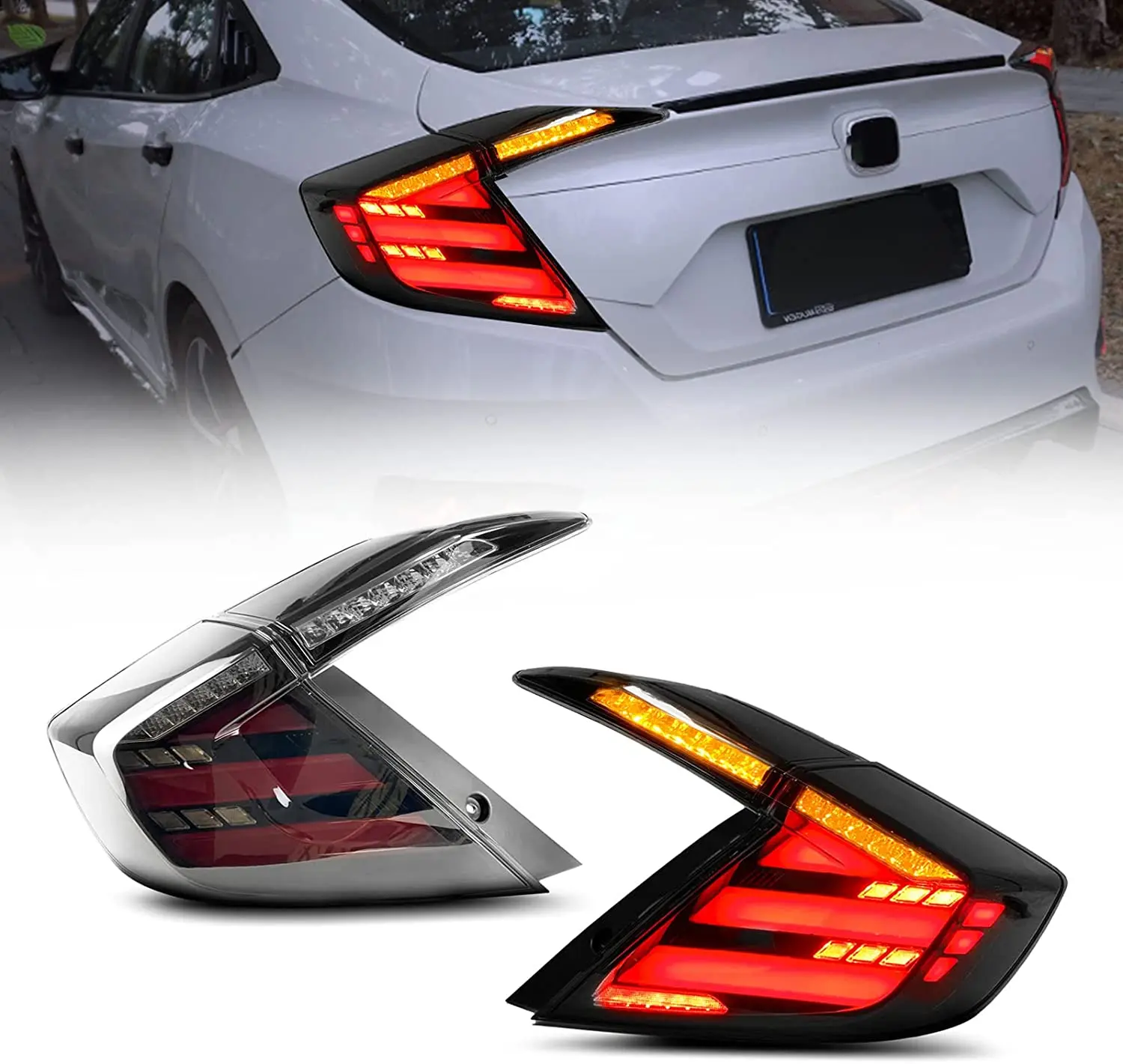 LEDTaillightsAssemblyfor20162021HondaCivicHatchback10thGen