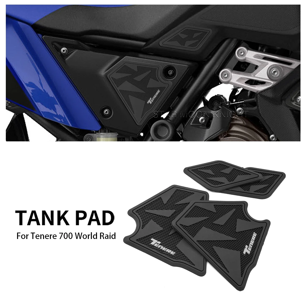 Per Yamaha Tenere 700 Tenere700 World Raid 2022-Moto Side Fuel Tank Pads Protector Stickers Decalcomania Gas Knee Grip Traction