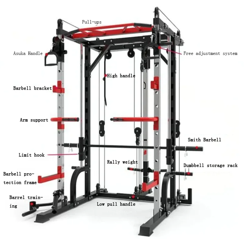 A Buon Mercato Home Gym Smith Machine Gym Squat Rack Per Uso Domestico Mutli Function Station