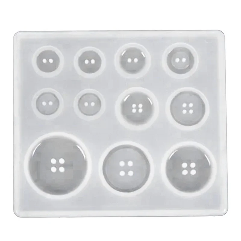 Button Mold with Hole Molds Non-stick Art Decoration Cake Baking Tools DIY Silicone mold Resin Button