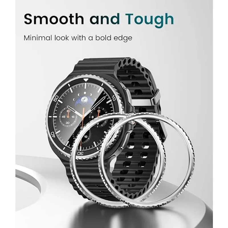 Premium Metal Bezel Cover for Smartwatch - Stylish Bumper Ring Case Accessory, 46mm