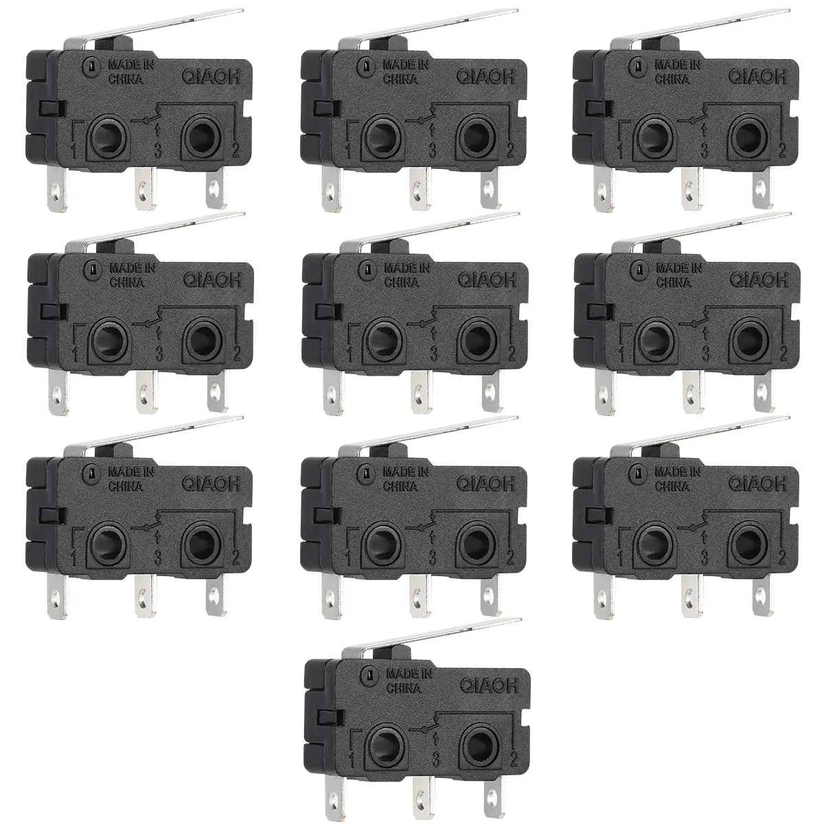 

10pcs Medium Micro 10A Large Current Hinge Lever Micro (Black)