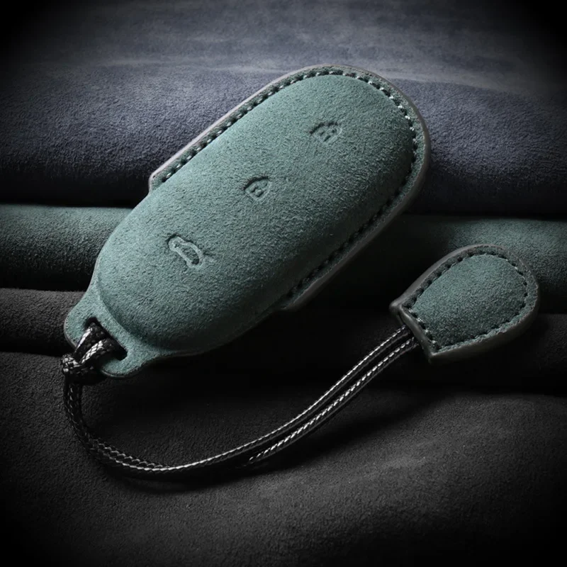 

For Leading Ideal One Li Auto L9 For Li Lixiang L7 L8 2022 2023 Alcantara Car Key Case Cover Shell Car Keychain Accessories