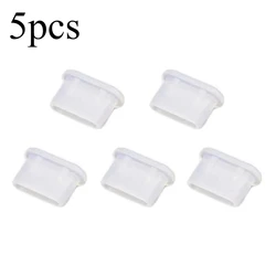 Type - C Silicone Dust Plugs - USB Charging Port Protector Cover and Anti - Dust Cap (5pcs transparent)