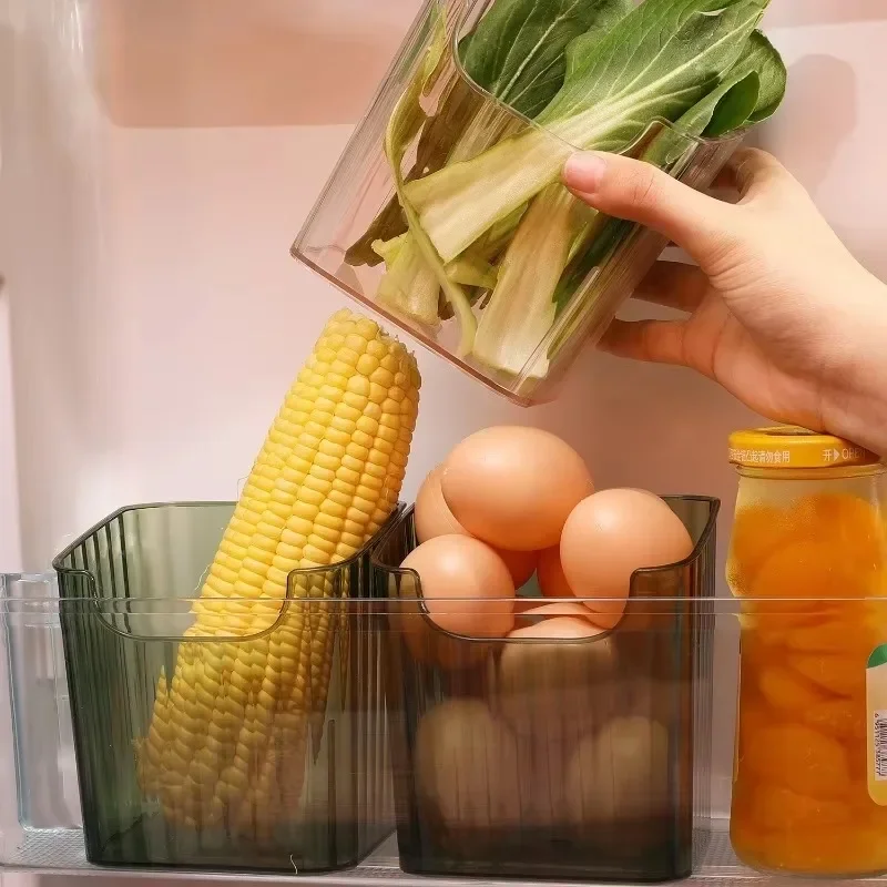 5/1PCS Refrigerator Food Storage Container Fresh Keep Organizer Plastic Crisper Box for Home Kitchen Fruits Vegetables Spices 3