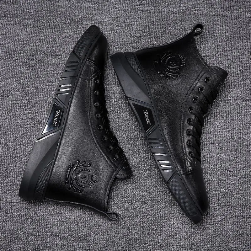 

Men's Boots Shoes Spring/Summer Thick Bottom Leather Shoes British Style Men's Short Boots