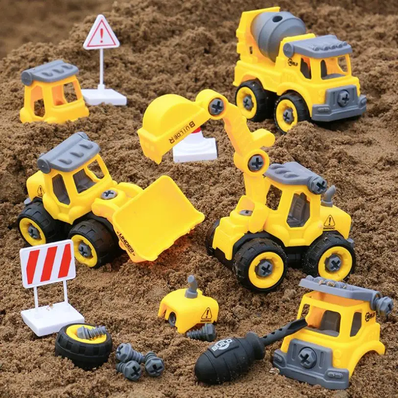Nut Disassembly Loading Unloading Engineering Truck Excavator Bulldozer Kids Screw Boys Creative Tool Education Toys Car Model assemble toy