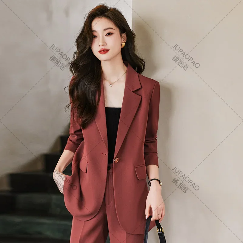 

Professional Suit Set Women's 2024 Spring New Temperament Goddess Fan Small Suit Coat Formal Work Suit