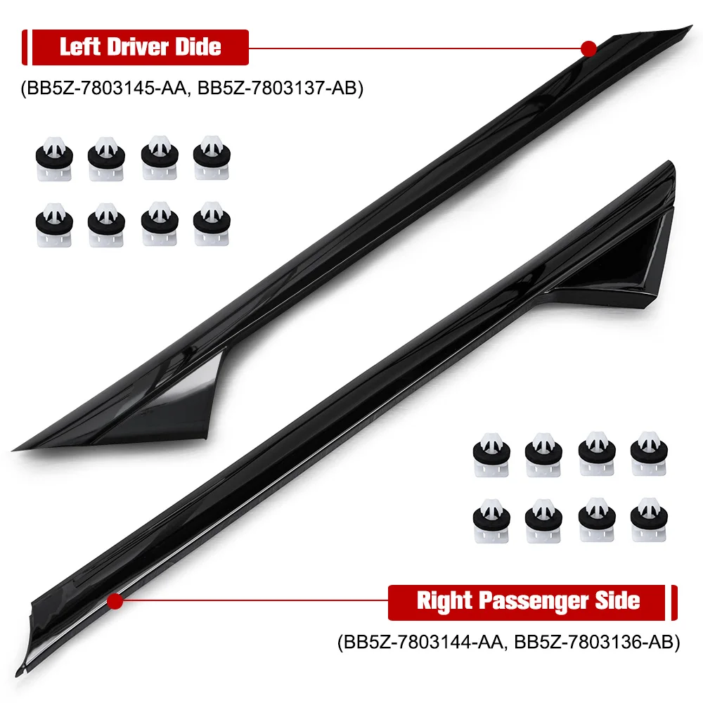 Front Left+Right A-Pillar Windshield Outer Trim Molding For Ford Explorer 2011- 2.3L / 3.5L BB5Z7803136AB BB5Z7803137AB