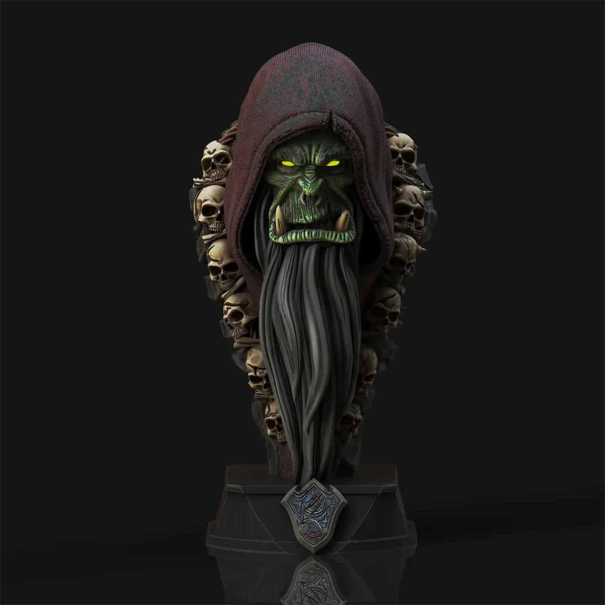 

1/10 Gul'dan bust orc resin white model GK figure model