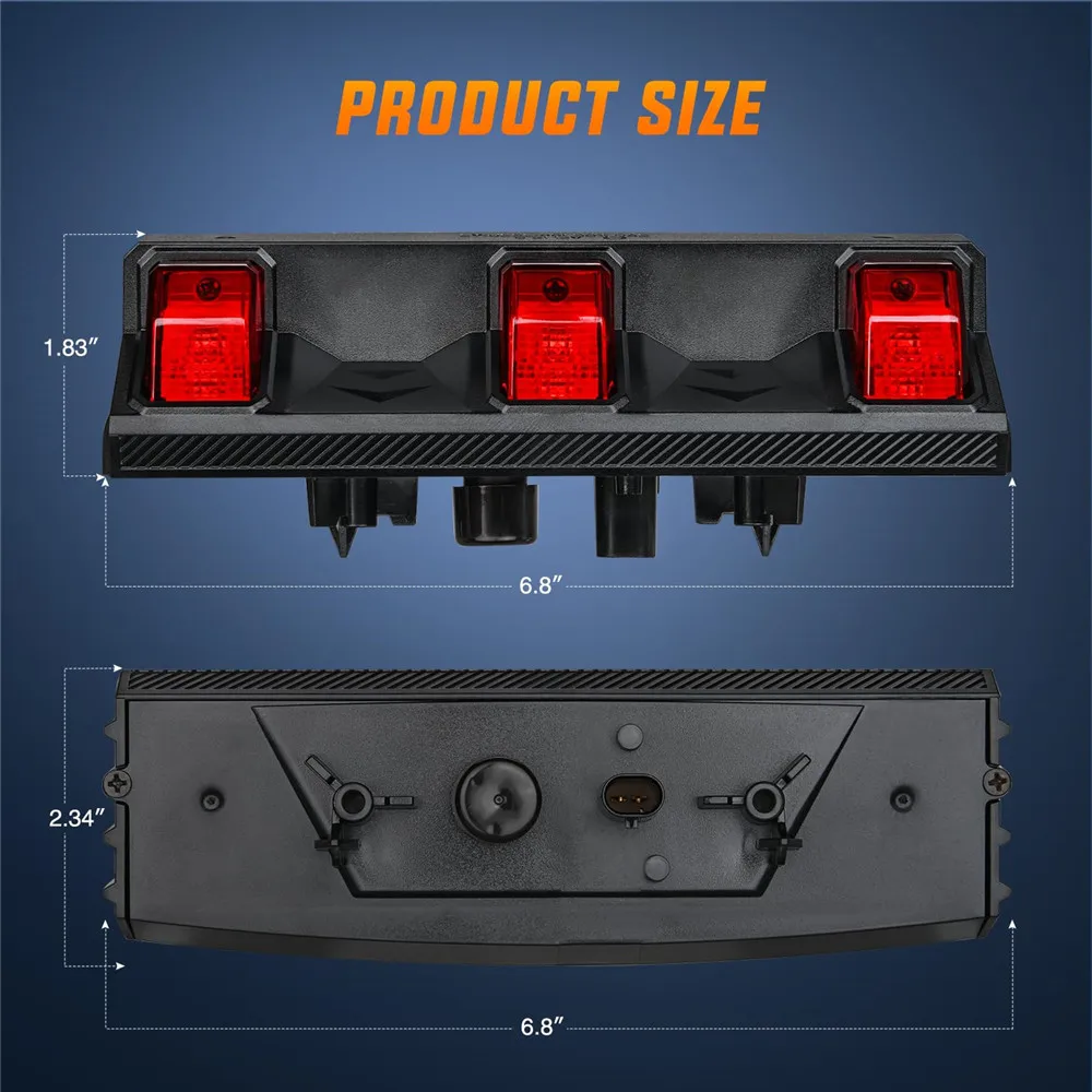 Led Third Brake Lights LED Rear Lights High Mount Stop Lights For Jeep Wrangler