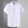 Summer Spring Men Shirts Short sleeve Plus size 8XL 9XL 10XL 12XL Print dress Fit shirt formal business Work Shirt 160KG Large 2